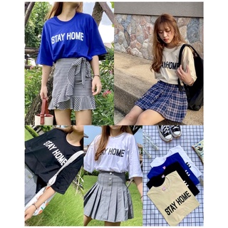 พร้อมส่ง เสื้อยืดoversize 🌱 Stay Home 🌱