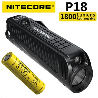 Nitecore P18 Cree XHP35 HD LED1800 lumens integrated die-casting silent tactical flashlight with 3100mah battery