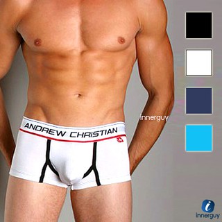 ▶️ M,L,XL ◀️ กางเกงในชาย Boxer Brief Enhanced Andrew Christain ทรงขาสั้นรัดรูป ขอบใหญ่ มีถุงรับเป้าด้านใน !!