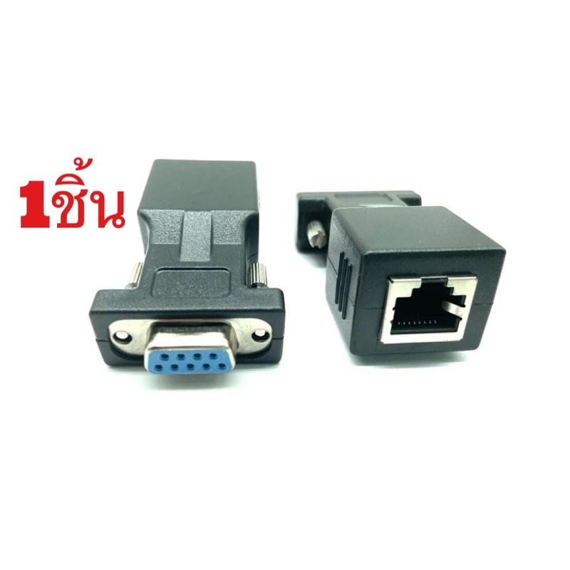 DB9 RS232 Male/Female to RJ45 Female Adapter COM Port to LAN Ethernet Port Converter