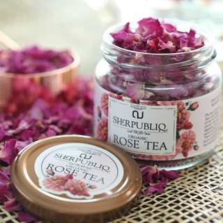 ชากุหลาบ ชากุหลาบมอญ ออร์แกนิค SHER REPUBLIC Rose Tea Organic ชาดอกไม้หอม ชาสมุนไพร ชาเพื่อสุขภาพ ช่วยปรับสมดุลย์ฮอร์โมน