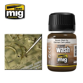 Ammo By MIG - AMIG1000 BROWN WASH FOR GERMAN DARK YELLOW