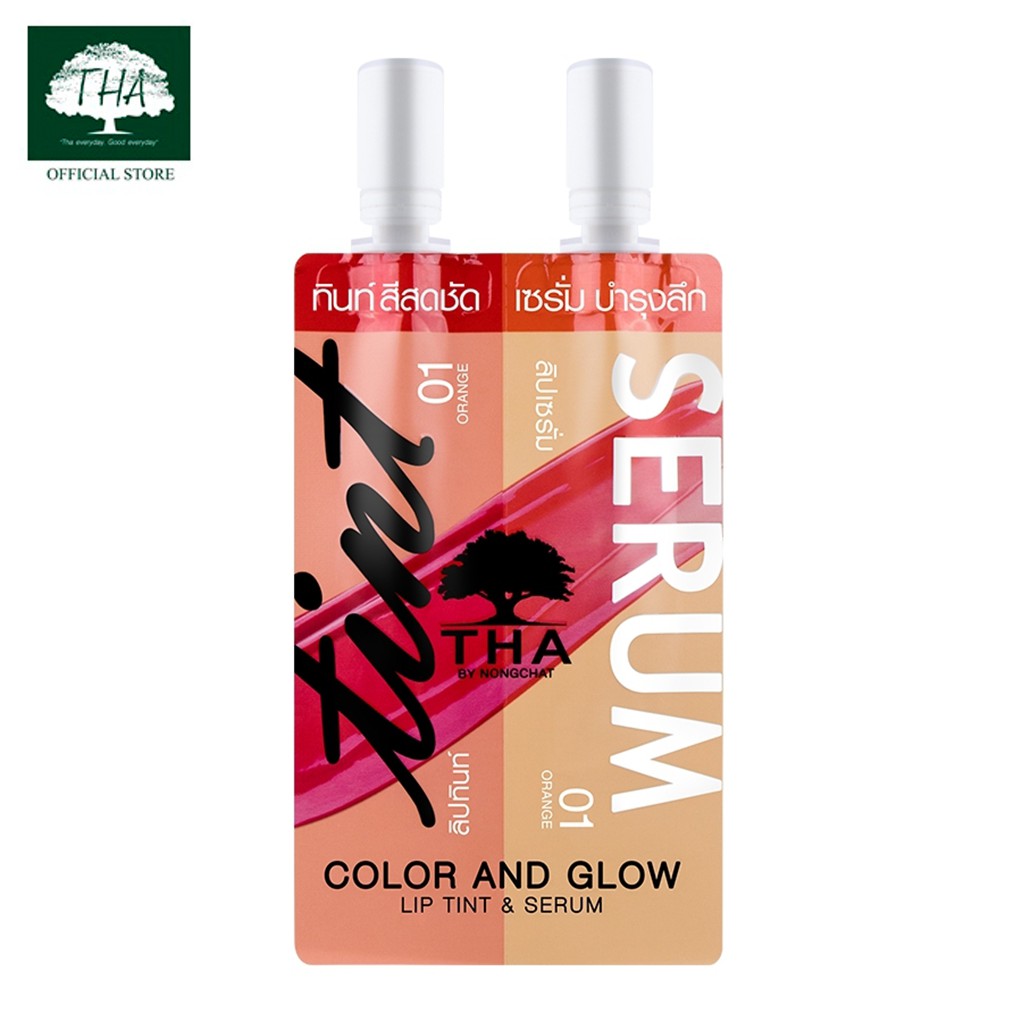 THA Lip Tint & Serum (ลิปทินท์และลิปเซรั่ม) #01 Orange THA By Nongchat
