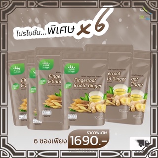 กระชายขาวผสมขิงทอง ผงผักนาโน Usmile101 6 แพค(แพคละ10 ซอง) สุดคุ้ม พกพาง่ายชงดื่มน้ำร้อนเย็น