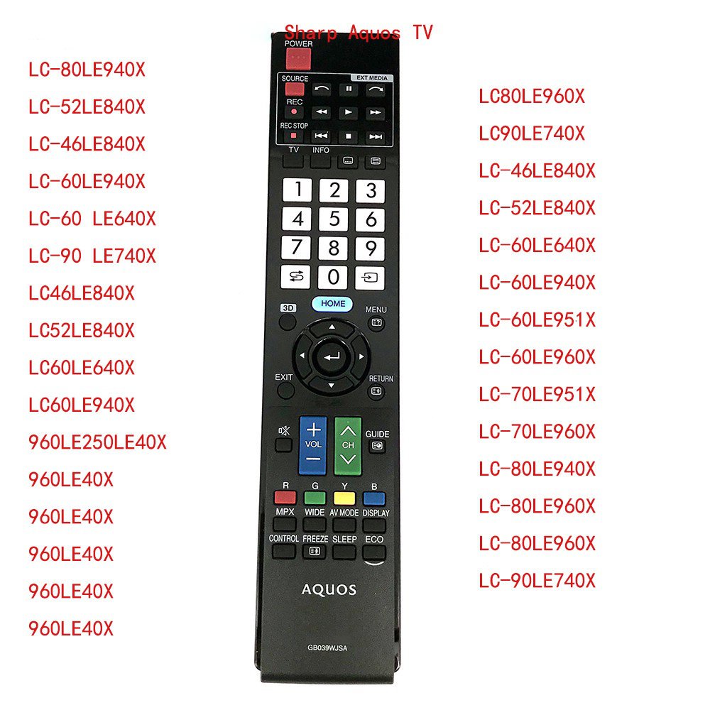 ใหม่ GB039WJSA รีโมทคอนโทรลสําหรับ Sharp Aquos LCD LED TV LC60LE640X LC60LE940X