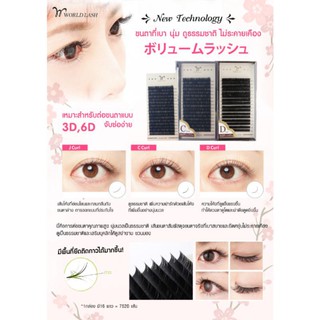 WORLD LASH🇯🇵  ขนตาจับช่อ 0.07 mm นำเข้าจากประเทศญี่ปุ่น