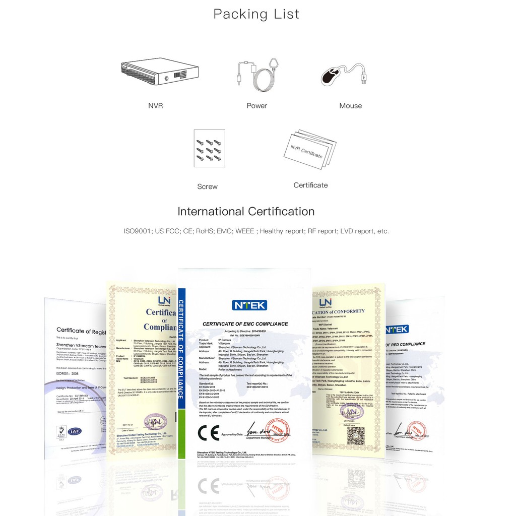 VSTARCAM NVR N8209 Onvif เครื่องบันทึกสำหรับกล้องวงจรปิด 9 ช่อง รองรับฮาร์ดดิสก์ 6TB