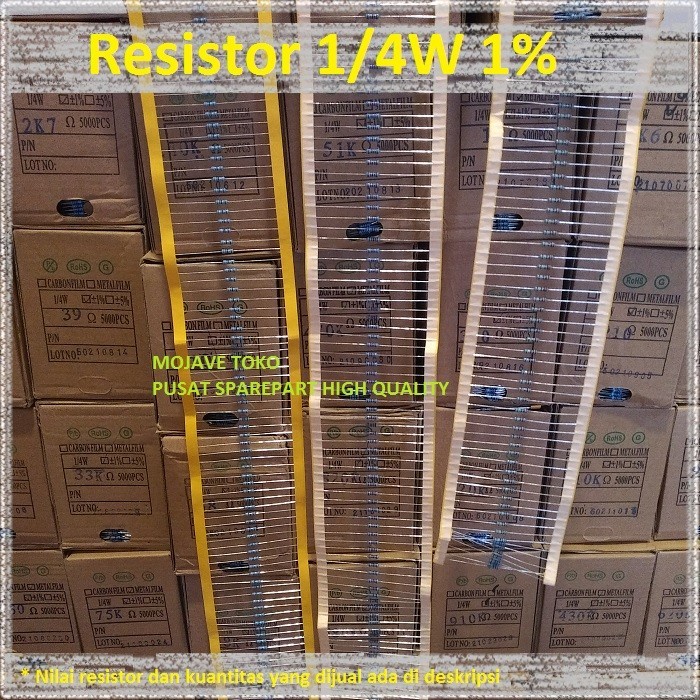 [ขายส่ง 50 ชิ้น] 5.6K 5K6 Ohm Resistor ฟิล์มโลหะ 1/4 วัตต์ 1% สต็อกใหม่