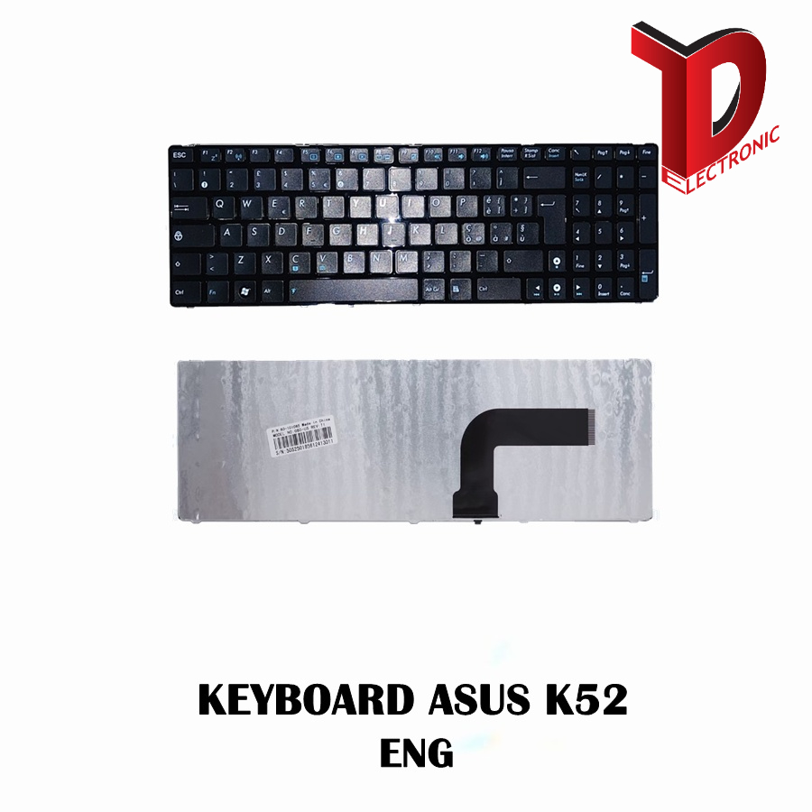 KEYBOARD NOTEBOOK ASUS K52 N53 N61V N60 N61J N61 Series /คีย์บอร์ดโน๊ตบุ๊คเอซุส ภาษาอังกฤษล้วน+แถมสติ๊กเกอร์ภาษาไทย