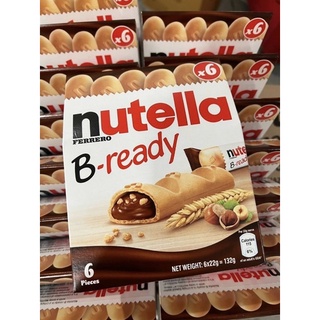 พร้อมส่ง Nutella B-ready×6 นูเทลล่าเวเฟอร์สอดไส้ช็อกโกแลต 1 กล่อง 6 ชิ้น