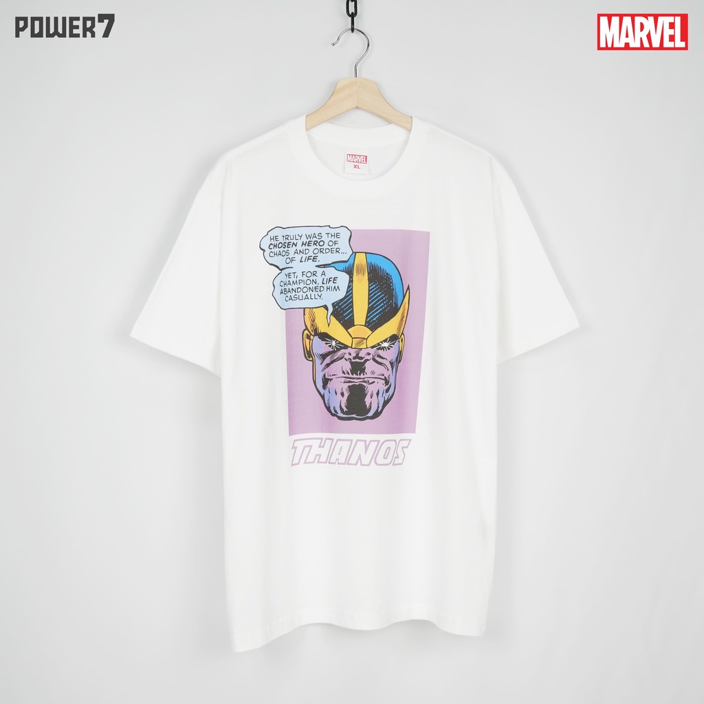 Power7Shop เสื้อยืดการ์ตูน มาร์เวล THANOS ลิขสิทธ์แท้ MARVEL COMICS T-SHIRTS (MVX-047)