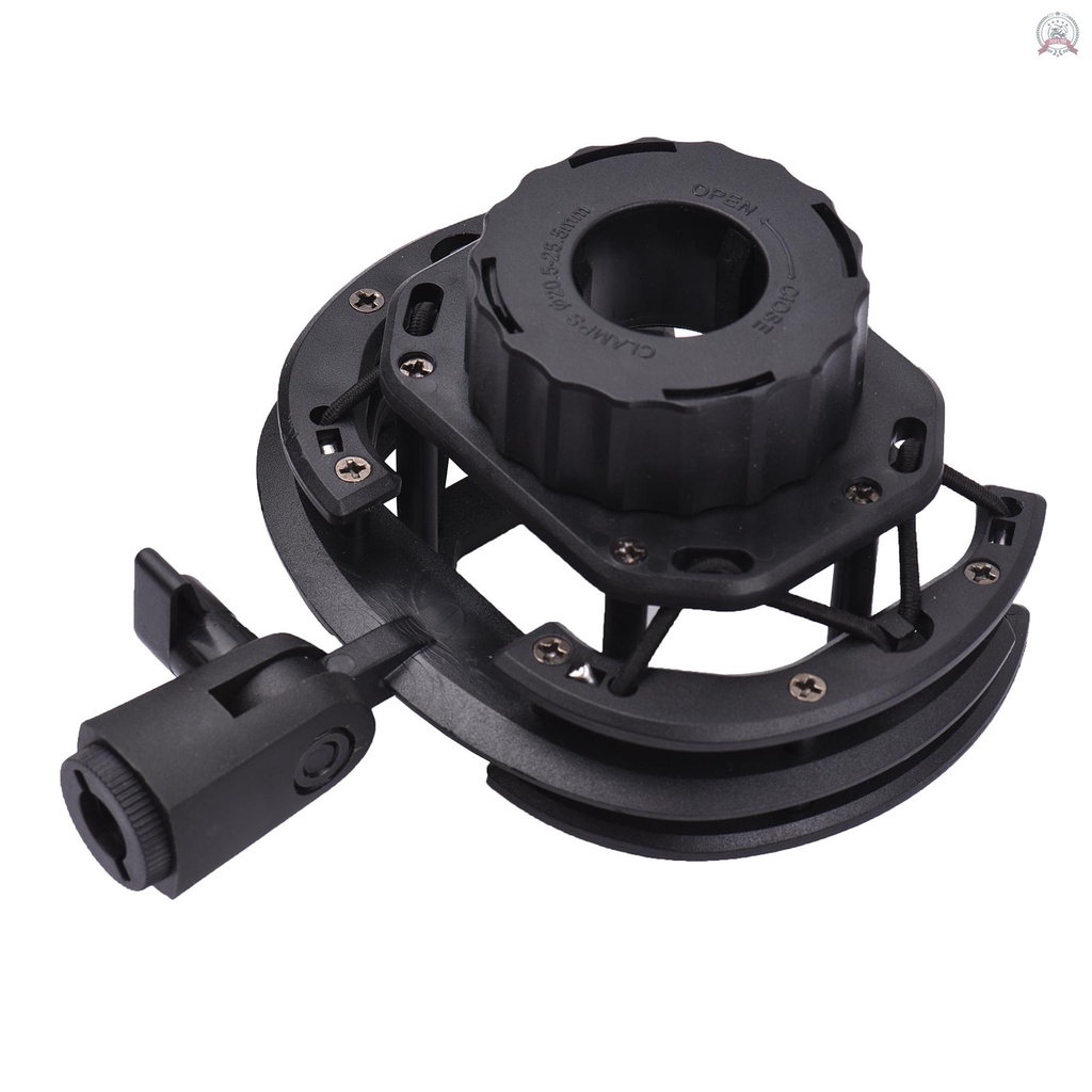 Microphone Shock Mount Suspension Holder Clip 180° Foldable for Condenser Microphone Mounting