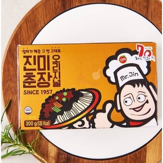 ซอสจาจังเมียม, ซอสถั่วดำ, Jjajangmyeon Souce Jinmi Chunjang ขนาด 300g. ยี่ห้อ Jinmi