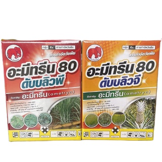 อะมีทรีน80 (ชนิดผง,เม็ด) ตราช้างแดงไทยออน สารกำจัดหญ้าวัชพืชในไร่อ้อย สัปปะรด สวนส้ม ไร่ชากาแฟ ขนาด 1กก.