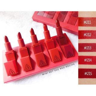 3CE Red Recipe Lip Color Mini Kit
โทนสีแดง 1 เซต ครบ 5 สี