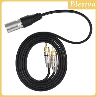 [Blesiya] Rca Male Plug To Xlr 3 Pin Male อะแดปเตอร์แยกสายเคเบิ้ลไมโครโฟน 0.3ม.