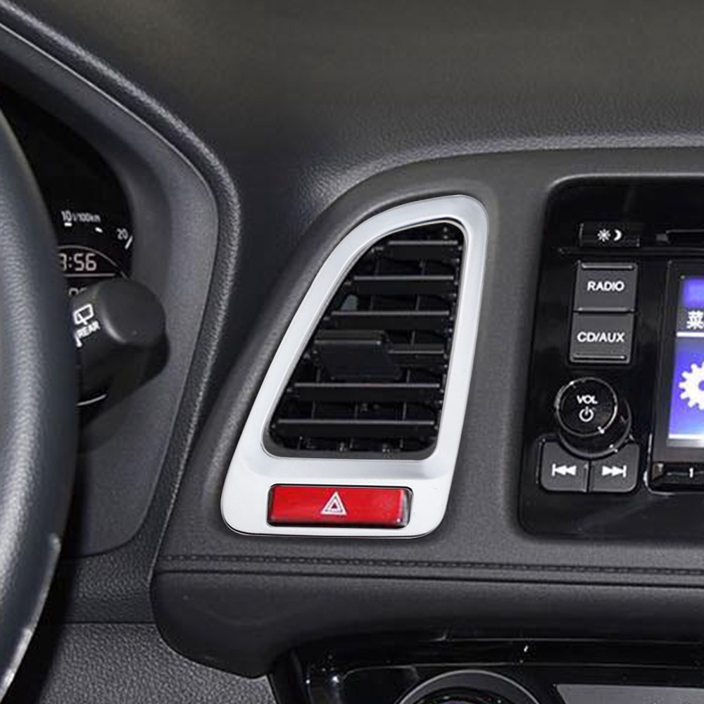 Lhd สติกเกอร์ติดช่องระบายอากาศภายในรถยนต์ โครเมี่ยม สําหรับ Honda HRV HR-V Vezel 2015-2018