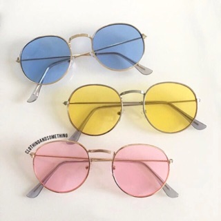 Round Metal Sunglasses เลนส์สี