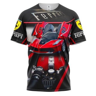 ใหม่ เสื้อยืดแขนสั้นลําลอง คอกลม พิมพ์ลายโลโก้ Ferrari 3D แฟชั่นฤดูร้อน สําหรับเด็กผู้ชาย 2023