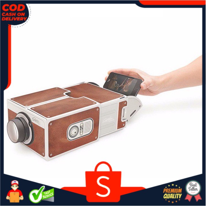 ♂Cardboard Portable Smartphone Projector 20 Brown Aa1