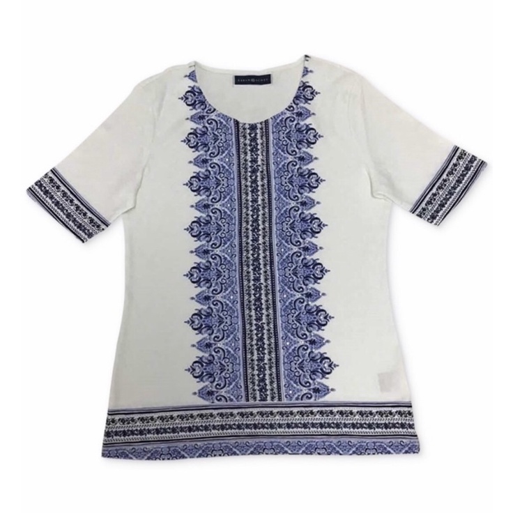 [สหรัฐอเมริกาผลิตภัณฑ์] เสื้อยืด KAREN SCOTT WOMENS BROCADE PATTERN
