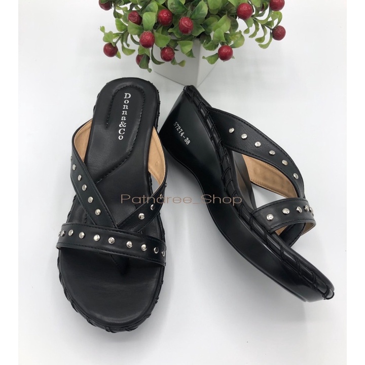 ⭐️พร้อมส่ง⭐️รองเท้าเพื่อสุขภาพ ส้นเตารีด รุ่น57274 พื้นสูง 2.5 นิ้ว ไซส์ 36-40