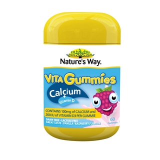 🔥หมดอายุปี01/2023🔥 แท้100% Natures Way Vita Gummies Calcium + Vitamin D 60 กัมมี่ เยลลี่ วิตามินเด็ก บำรุงกระดูก**