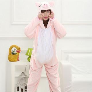 หมู Onesie ผู้หญิงผู้ใหญ่ Kigurumi สัตว์คอสเพลย์แต่งกายชุดนอนนุ่มการ์ตูน Pig Onesie Cosplay Costume Soft Sleepwear