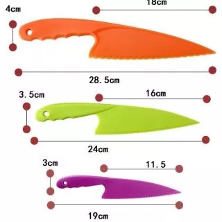 มีดพลาสติก​สำหรับเด็ก(1ชุดมี3ชิ้น) ​ มีดพลาสติกหั่นผักผลไม้