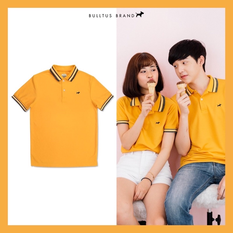 เสื้อโปโลบลูตัส Bulltus Brand เหลือง รุ่นปก triple เก็บเงินปลายทางได้ #4