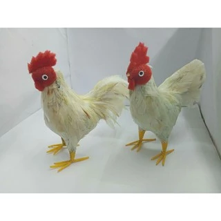 ตุ๊กตาไก่ขน (ของตกแต่ง ของแก้บน ) ทำด้วยขนไก่จริง ขนาดต่างๆ