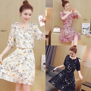 AK 3680 Mini Dress ลายดอกไม้