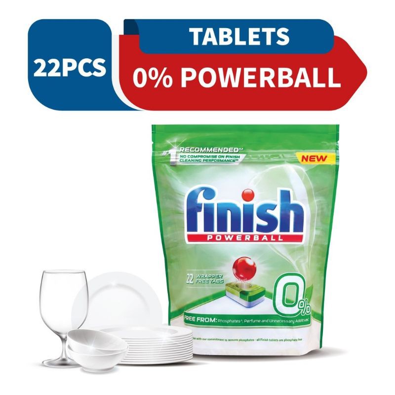 Finish 0% Powerball Automatic Dishwasher Tablets (22 Pcs)