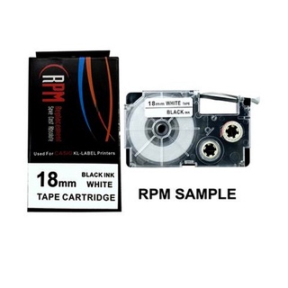 เทปพิมพ์อักษร 18 มม. อักษรดำพื้นขาว RPM XRA-18WE1