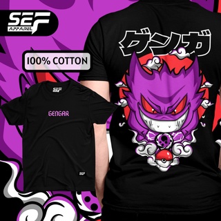 Clothing@SEF Apparel Anime Series Gengar Pokemon T shirt White 100% Cottonเสื้อยืด เสื้อยืดสีพื้น