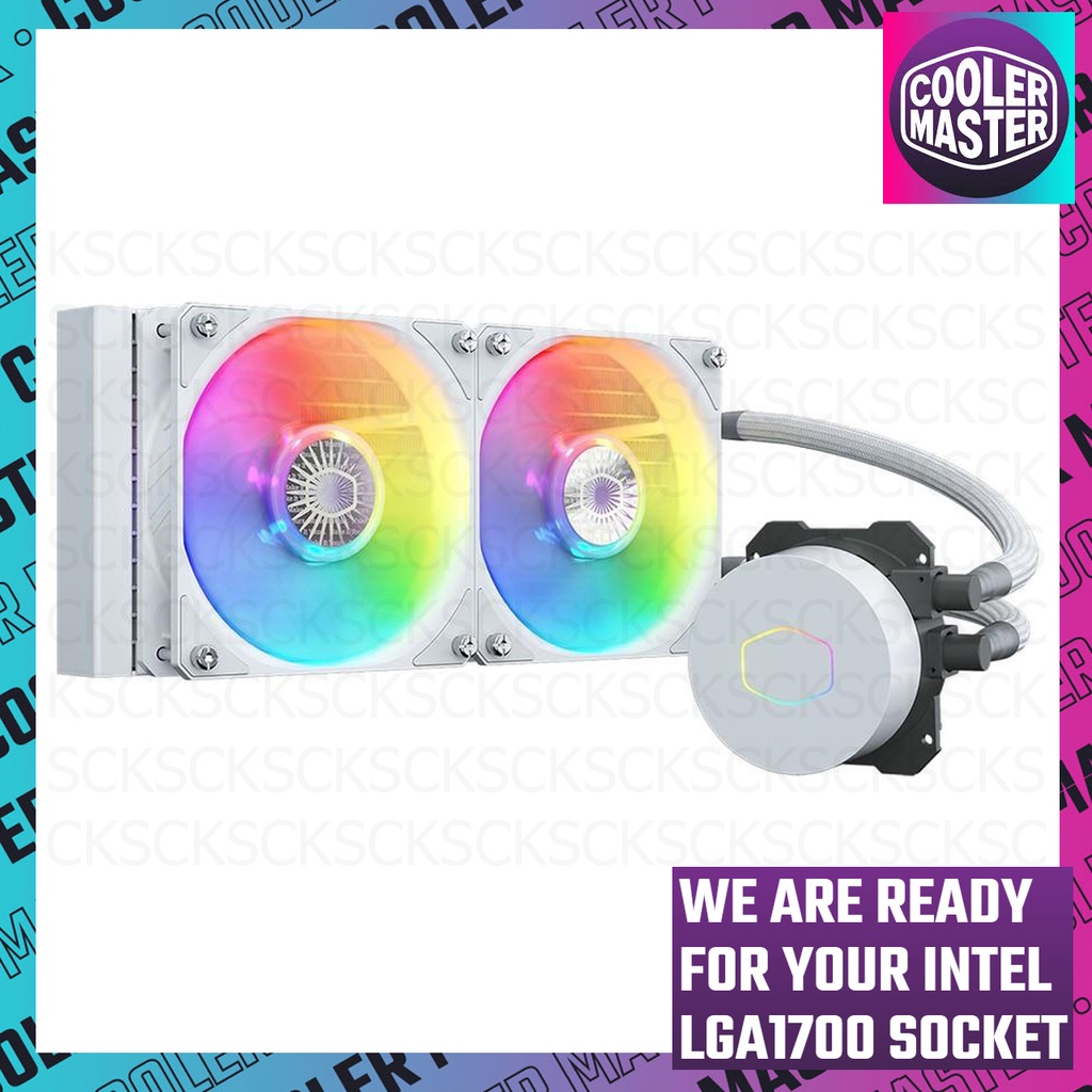 Intel Gen12 LGA1700 Ready CoolerMaster MasterLiquid ML240L V2 ARGB White Edition #Cooler Master