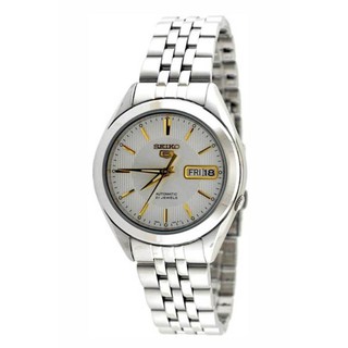 SEIKO 5 Automatic Mens Watch รุ่น SNKL17K1 - สีเงิน/สีขาว/สีทอง