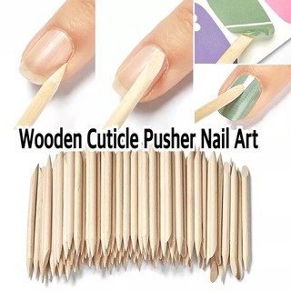 🪴ไม้ส้ม ไส้ดันหนัง ไม้พันสำลี Wooden Cuticle Pusher Nail Art