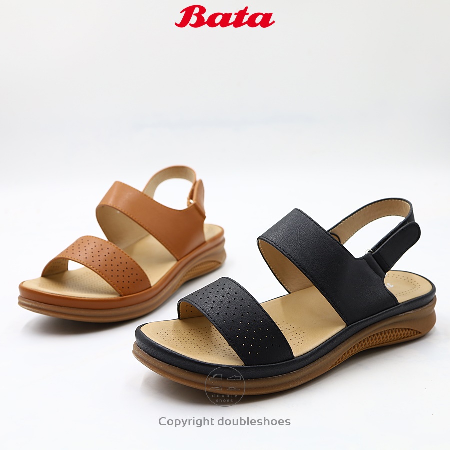 BATA  รองเท้าแตะรัดส้น ผู้หญิง พื้นนุ่ม หน้ากว้าง หนังนิ่ม ไซส์ 3-7 (36-40) (รุ่น 641-6173,641-3173)