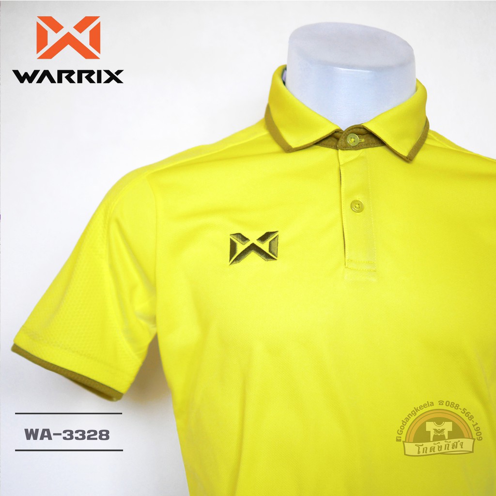 เสื้อโปโล WARRIX WA-3328 สีเหลือง YG วาริกซ์ วอริกซ์ ของแท้ 100%