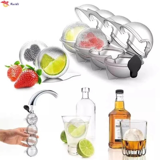 1/2/5 PCS Flexible Ice Ball Maker Mold 4 Cells Sphere Ice Cube Tray for Whiskey Drinks Easy แม่พิมพ์ทำน้ำแข็งก้อนกลม Watering 5.5cm/Hole แม่พิมพ์ทำน้ำแข็ง / ชุดทำน้ำแข็งบอล ที่ทำน้ำแข็งวิสกี้ ที่ทำน้ำแข็งก้อนกลม (ice ball) แม่พิมพ์น้ำแข็ง ถาดน้ำแข็ง