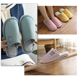 รองเท้าใส่ในบ้าน รองเท้า สลิปเปอร์ พื้นยาง กันลื่น slipper สีพื้น (JIE)