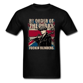 [S-5XL] เสื้อยืด ผ้าฝ้าย พิมพ์ลาย Peaky Blinders TV สีดํา สไตล์สตรีท สําหรับผู้ชาย