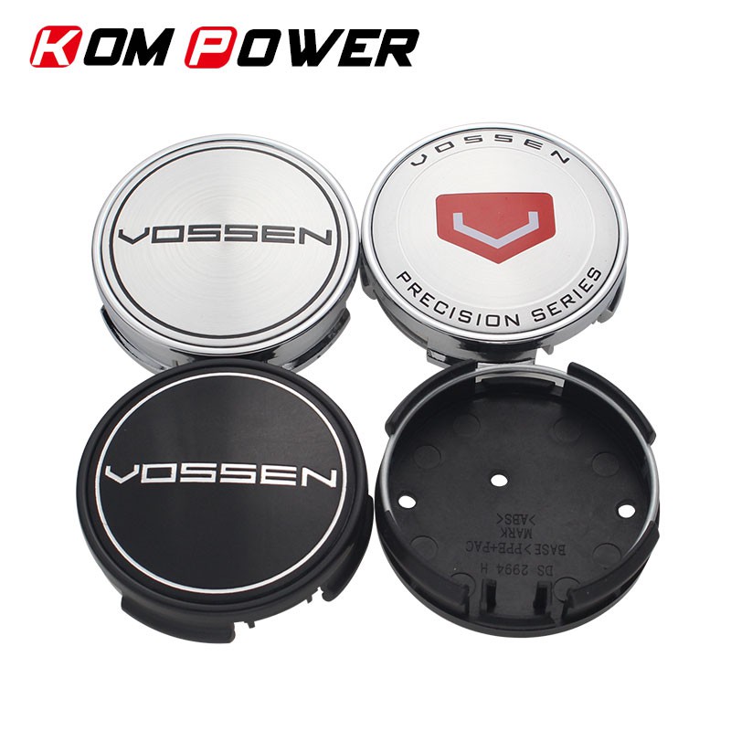 4 ชิ้น 62มม ฝาครอบดุมล้อ VOSSEN ฝาครอบล้อรถฝาครอบดุมล้อ VOSSEN โลโก้สติ๊กเกอร์สัญลักษณ์ศูนย์ล้อหมวกส