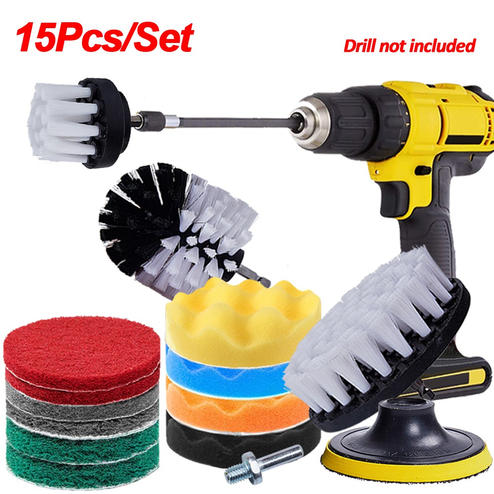 15/4/3/1Pc Soft Drill Brush Set Brushes For Screwdriver Car Cleaning