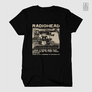 [COD]เสื้อยืด พิมพ์ลายวงร็อคเมทัล RADIOHEAD สีครีม สไตล์ฮาร์ดลิสต์S-5XL