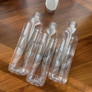 (แพ็ค 50 ขวด) ขวดพลาสติก PET ทรงกลมสำหรับบรรจุเครื่องดื่ม ขนาด ** 600 cc ** พร้อมฝา