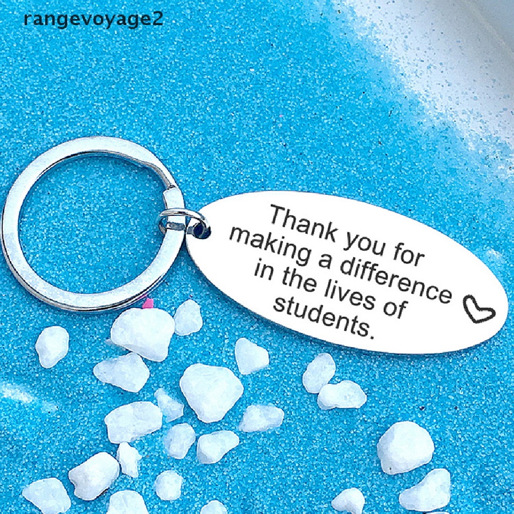 [range2] Teachers' Day Gift Keychain Engraved Thanks Keyring Stainless steel KeyChain [th] #3