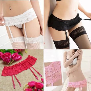 สายเกี่ยวถุงน่อง+ถุงน่อง  G-String Hold Stocking Garter Belts Adjustableพร้อมส่ง