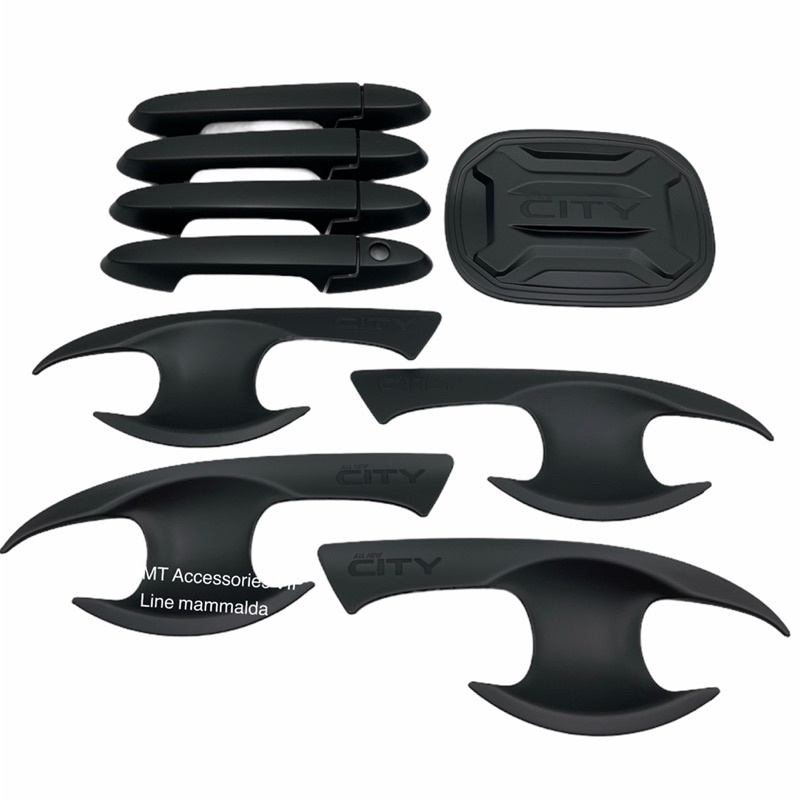 City Hatchback ปี2020-2025 ซิตี้รุ่น5ประตูเท่านั้น เบ้ากันรอย ครอบมือจับ ครอบฝาถัง สีดำ